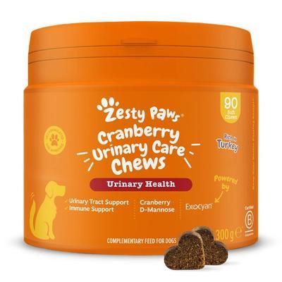 90 Chews Cranberry Urinary Care Zesty Paws Dog Supplements