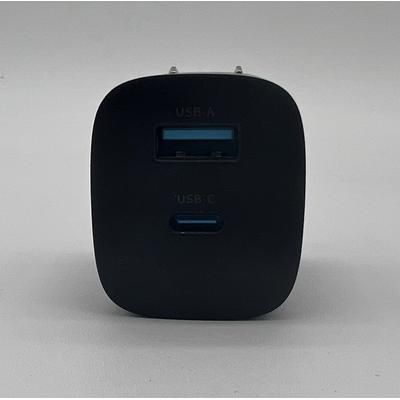 Jaspertronics™ 33W 2-Port USB-C/USB-A Super Charger with Folding Plug