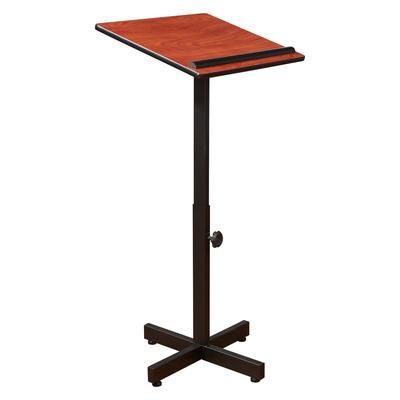 National Public Seating 70-CH Portable Lectern w/ Wild Cherry Laminate Top & Black Steel Frame - 20" x 18 1/4" x 44", Brown