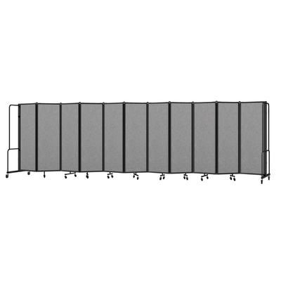 National Public Seating RDB6-11PT02 256"L Portable Room Divider w/ 11 Gray PET Panels & Black Frame - 6'H