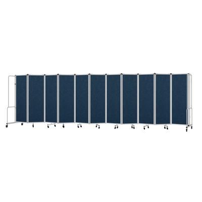 National Public Seating RDG6-11PT04 256"L Portable Room Divider w/ 11 Blue PET Panels & Gray Frame - 6'H