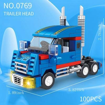 TEMU City Car Building Blocks Children's Educational Assembled Toys Gift For Boys, As Gift