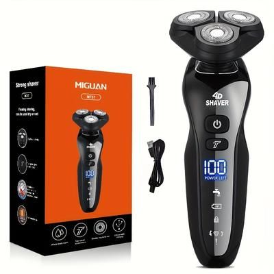 TEMU Miguan Electric Razor For Men, Dry & Wet 3d Men Electric Shaver Rechargeable Rotary Shaving Machines, Father's Day Gift For Father Dad Men Husband Boyfriend