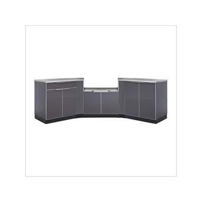 NewAge Outdoor Kitchens Aluminum Slate 7-Piece Outdoor Kitchen Set with Countertops