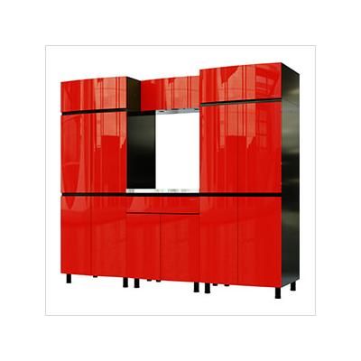 Contur Cabinet 7.5' Premium Cayenne Red Garage Cabinet System with Stainless Steel Tops
