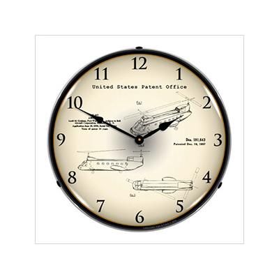 Collectable Sign and Clock 1956 CH-47 Chinook Helicopter Backlit Wall Clock