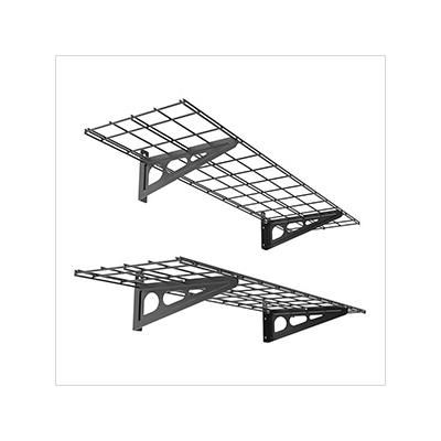 Fleximounts 1' x 4' Black Wall Mounted Shelf (2-Pack)