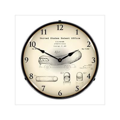 Collectable Sign and Clock 1952 Oscar Mayer Wienermobile Patent Blueprint Backlit Wall Clock