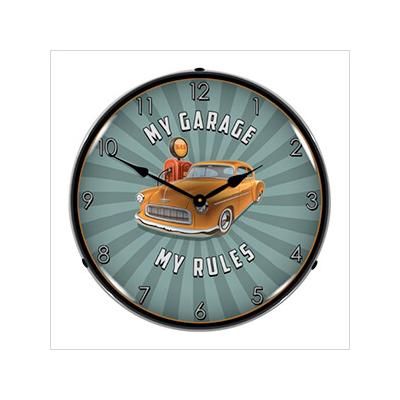 Collectable Sign and Clock My Garage My Rules Backlit Wall Clock