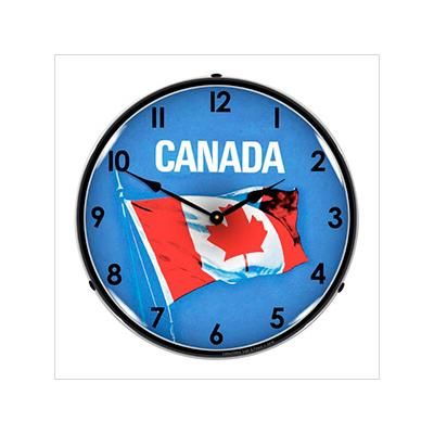 Collectable Sign and Clock Canadian Flag Backlit Wall Clock