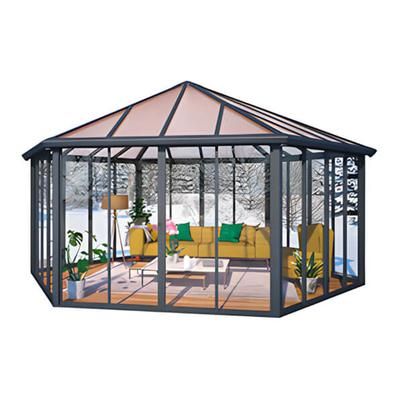 Palram-Canopia Garda Enclosed Hexagon Garden Gazebo (Grey / Bronze)