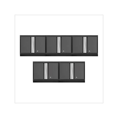 NewAge Garage Cabinets 5 x BOLD Series Grey Wall Cabinets