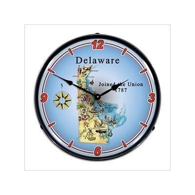 Collectable Sign and Clock State of Delaware Backlit Wall Clock