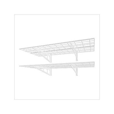 Fleximounts 2' x 4' White Wall Mounted Shelf (2-Pack)