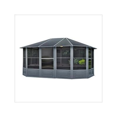 Gazebo Penguin 12 ft. x 15 ft. Florence Solarium with Metal Roof (Slate Gray)