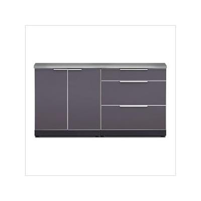 NewAge Outdoor Kitchens Aluminum Slate 3-Piece Outdoor Kitchen Set with Countertops