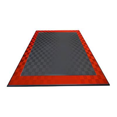Swisstrax Ribtrax Pro Two Car Garage Floor Tile Mat (Jet Black / Racing Red)