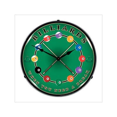 Collectable Sign and Clock Billiards Wall Backlit Clock