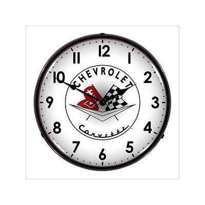 Collectable Sign and Clock Chevrolet Corvette Backlit Wall Clock