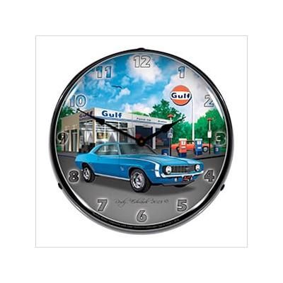 Collectable Sign and Clock 1969 SS Camaro Gulf Backlit Wall Clock