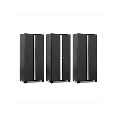 NewAge Garage Cabinets 3 x PRO Series Black Multi-Use Lockers