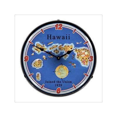 Collectable Sign and Clock State of Hawaii Backlit Wall Clock