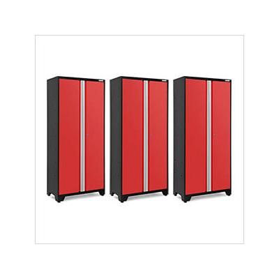 NewAge Garage Cabinets 3 x BOLD Series 36-Inch Red Locker