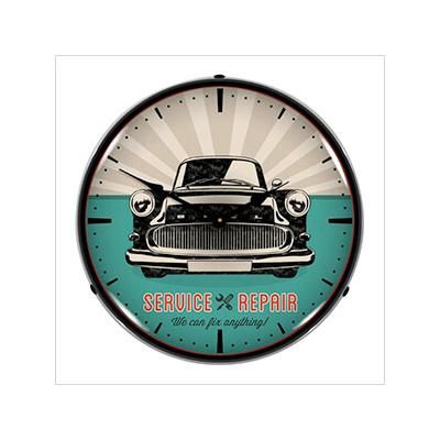 Collectable Sign and Clock Car Service and Repair Backlit Wall Clock