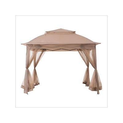 Sunjoy Group 11 x 11 Portable 2-Tier Pop Up Gazebo with Netting