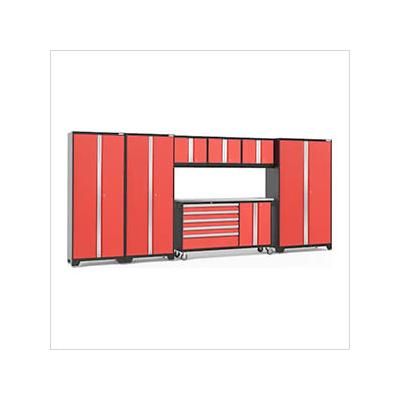 NewAge Garage Cabinets BOLD Red 7-Piece Project Center Set with Stainless Steel Top