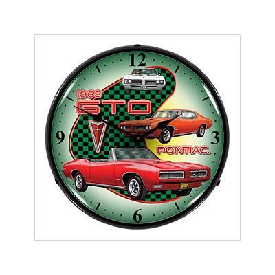 Collectable Sign and Clock 1968 Pontiac GTO Backlit Wall Clock