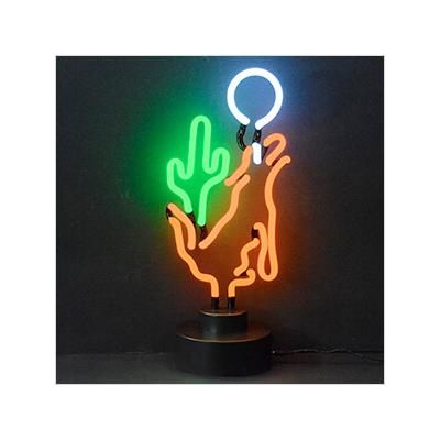 Neonetics Coyote Moon Cactus Neon Sculpture