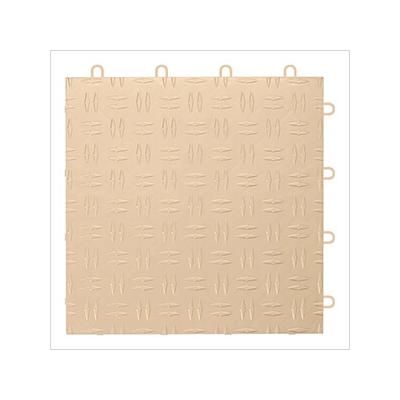 GearTile Diamond Pattern 12 x 12-Inch Beige Garage Floor Tile (24 Pack)