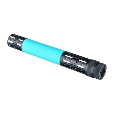 Hogue AR-15/M-16 Extended Length Free Float Forend with OverMolded Gripping Area and Accessory Attachments Aqua 13464