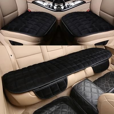 TEMU 3pcs Plush Car Seat Cushion Protective Cover Gingham