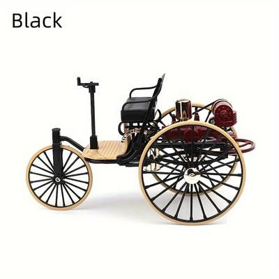 TEMU 1pc, Vintage Alloy Three-wheel Old-fashioned Car Model, 1:12 Scale Adult Collectible, Metal And Abs Material, Retro Vehicle Reproduction, Display Decor