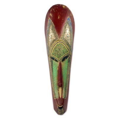 Gorshie,'West African Hand Carved Wood Wall Mask from Ghana'