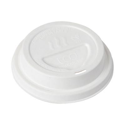 Eco Products EP-BHCSCLIDNFAL GreenStripe Dome Lid for 10 to 20 oz Hot Cups - Molded Fiber, White, Paper