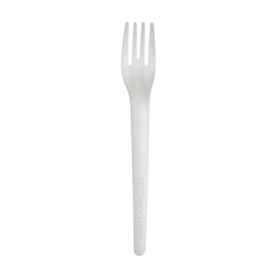 Eco Products EP-S012 6" Plantware Disposable Fork - PLA, White, Case of 1000
