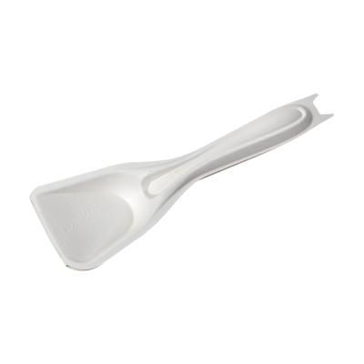 Eco Products EP-SCSP10NFA 10" Vanguard Regalia Disposable Serving Spoon/Spatula - Molded Fiber, White, Case of 100
