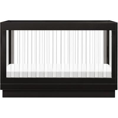 Babyletto Harlow Acrylic 3-in-1 Convertible Crib w/Toddler Bed Conversion Kit - Black / Acrylic