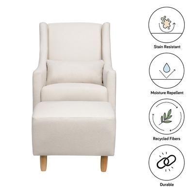 Babyletto Toco Swivel Glider and Ottoman - Performance Cream Eco-Weave