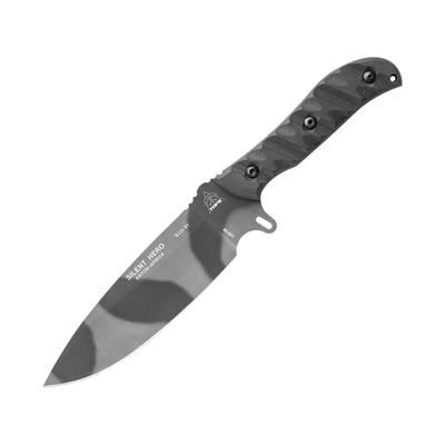TOPS Knives Silent Hero Fixed Blade Knife by Anton Du Plessis 6.38in 1095HC Camo Blade Sniper Gray G10 Handle HERO-03C