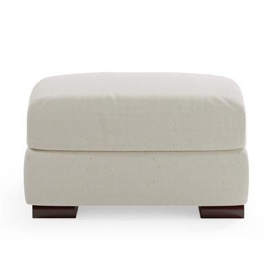 Cleo Upholstered Ottoman For Chair & A Half - Crypton Chenille Nomad Snow (Stocked) - Grandin Road