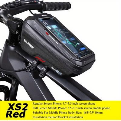 TEMU Wild For Man Bike Bag Front Handlebar Bag 6.8inch Mobile Phone Case Bicycle Top Tube Bag Cycling Accessories