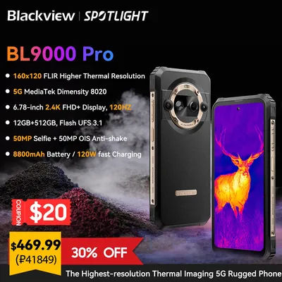 [World Premiere] Blackview BL9000 PRO 5G Rugged Smartphone 6.78'' FHD 12GB 512GB Infrared Imaging Camera FLIR 8800mAh Android 14
