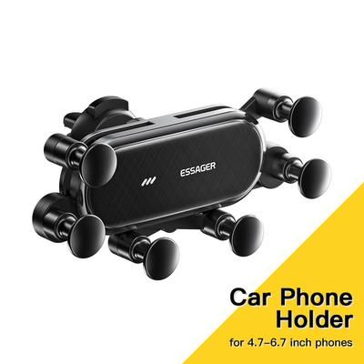 TEMU Essager 6 Points Gravity Car Phone Holder Air Vent Clip Gps Mount Stand For Iphone 16 15 14 For For Xiaomi Smartphone Holder Support