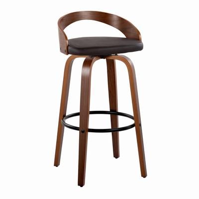 Grotto 30" Fixed-Height Barstool - Set Of 2 by Lumisource in Walnut Black Brown