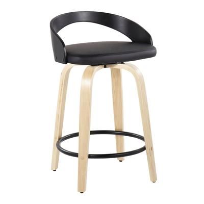 Grotto 24" Fixed-Height Counter Stool - Set Of 2 by Lumisource in Natural Black