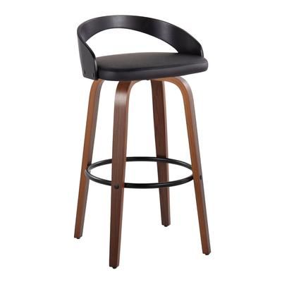 Grotto 30" Fixed-Height Barstool - Set Of 2 by Lumisource in Walnut Black
